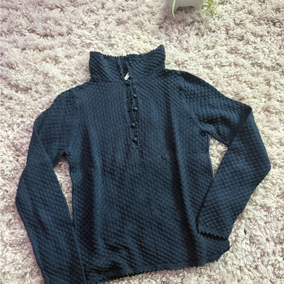 Doen Navy Textured Cowl Neck Sweater - Picture 2 of 6